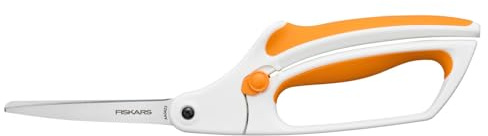 Fiskars Softgrip Stoffschere, Länge: 26 cm | Rostfreie Stahl-Klinge/Kunststoff-Griffe, Weiß, Easy Action, 1070070