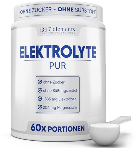 Elektrolyte PUR - 420g (60 Portionen) - Ohne Zucker & Süßungsmittel, KETO - Für Sport und gegen Kater - Ohne Zusätze und Aromen - isotonisches Elektrolytgetränk - inkl. Messlöffel