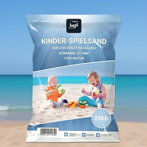 4myBaby GmbH - Spielsand 25kg | Quarz Sand für Sand Kasten | Kinder | Dekosand | Spielsand für Sandkasten | Keimfreier | Gewaschener Feiner Quarzsand - für Sicheres Spielen