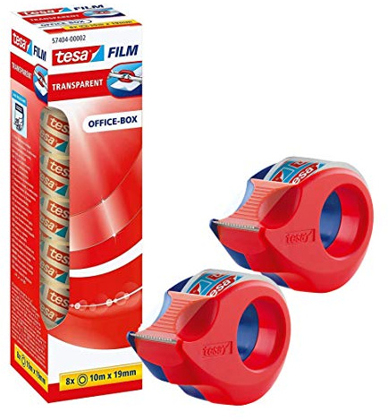 tesa transparent, Office-Box 10m x 19mm (+ 2 Handabroller Mini)