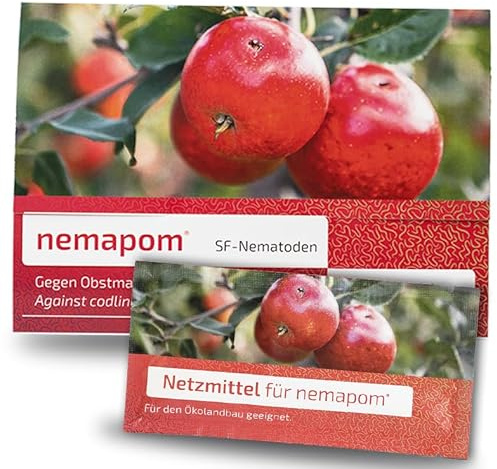 Nematoden gegen Apfelwickler| nemapom® | 50 Mio. für 15 Hochstämme oder 50 Spalierbäume inkl. Netzmittel | Nematoden von e-nema