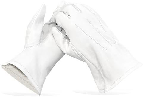 THE MASONIC COLLECTION - Handschuhe aus 100 % weichem Leder – Weiß – nur Handwäsche – Freimaurer-Geschenk für Herren