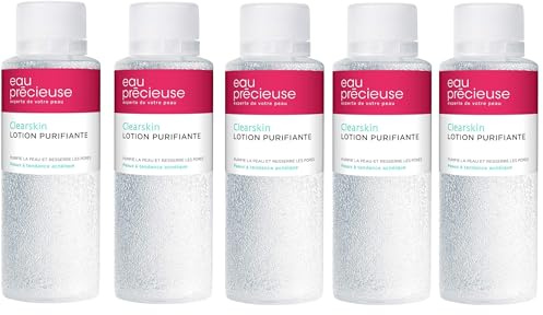 Kedoucha Au Préieuse Clearskin Reinigungslotion, reinigt und reinigt die Haut, strafft die Poren, entfernt Unreinheiten, Pflege für zu Akne neigende Haut, 375 ml, 5 Stück