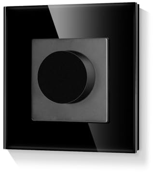LIAONFOY Dimmer Schalter mit Drehdimmer Drehschalter Unterputz für dimmbare LED-Lampen Glühlampen und Halogenlampen 110-220V 86mm Schwarz Dimmbare Glühbirnen werden angefordert