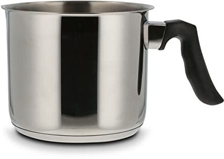 Level One Topf Kochtopf Milchtopf 14 cm Induktion, Edelstahl unbeschichtet | 12 cm hoher Rand, 1,5 Liter Volumen | spülmaschinengeeignet, für alle Herdarten geeignet
