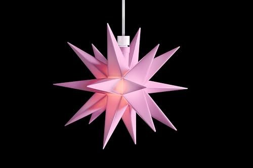 DecoTrend Sterntaler Mini-Stern LED, 12cm, Rosa, Kunststoff, Batteriebetrieben mit Timer