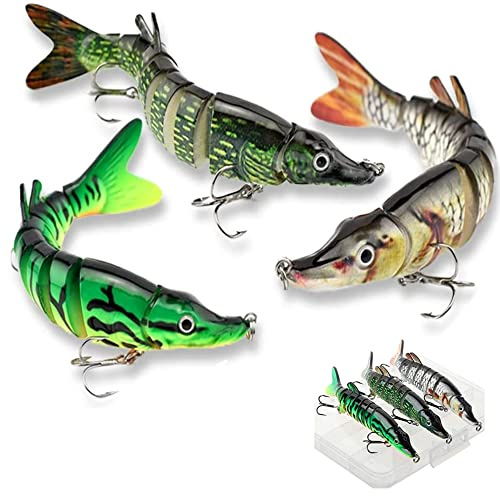 Angelköder Kunstköder Fische Angeln Set Hecht Zander Forellen Köder Swimbait Wobbler Langsam Sinkend Süßwasser Salzwasser Angelset Angeln Geschenk für Männer…