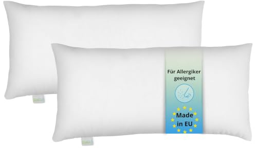 Bodyprotect 2er Set Ecoline Kissen 40x80 cm, Bett Kopfkissen | Schlafkissen, 40x80cm, 100% Mikrofaser, Polster, Pillow, Bettkissen für Allergiker, Made in EU, Waschbar bis 40 Grad, 2 Stück
