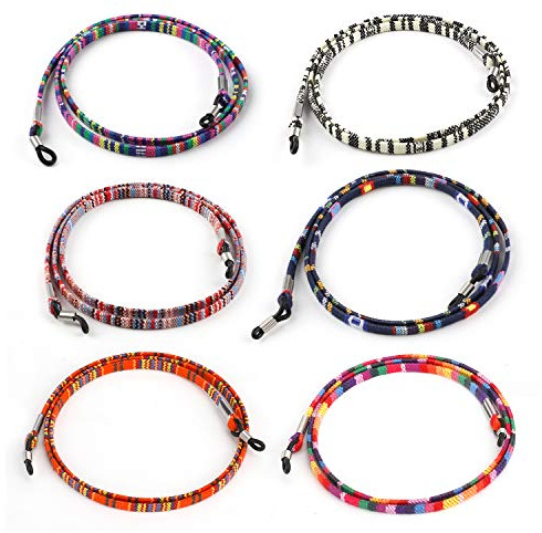 Hifot Brillenband 6 Stück, geflochtenem Kette für Lesebrille & Sonnenbrille Strap, Brillenschnur Brillenkette Brillenkordel