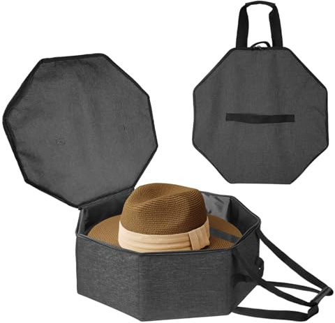 Boczif Hut-Aufbewahrungsbox für Damen und Herren (Dunkelgrau) | Hut-Aufbewahrungstasche für Reisen, Faltbar, Cowboyhuttasche mit Griff, Hut-Organizer, Behälter, Große Kappentasche