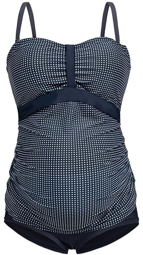 Herzmutter Umstandstankini Umstandsbadeanzug Schwangerschaft 7000 | Bademode Schwangere Unterbauch-Hose Bandeau-Tankini