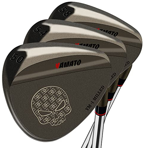 Yamato Golfkeil-Set oder einzelne Golfkeile 50/52/54/56/58/60 Golf Gap Wedge Sets Sandkeil | Lob Wedge Golfschläger für Männer & Frauen gefräste Schlagfläche für hohen Spin - tolles Golfgeschenk