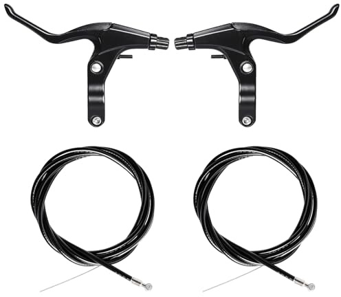 OCCOUMR Fahrradbremshebelsatz Fahrrad Bremsen Griff | 2 Bremshebel Fahrrad Aluminiumlegierung mit 2 Vordere und Hintere Bremskabel, für MTB Rennräder Rennwagen