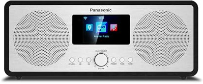 Panasonic RF-D40EG-K Internet- und DAB+/FM-Radio mit Bluetooth, 6 Watt, 7,5 cm Lautsprecher, 2,4 Zoll TFT-Farb-LCD, Wecker und Einschlaftimer, Fernbedienung, USB, WLAN, Schwarz