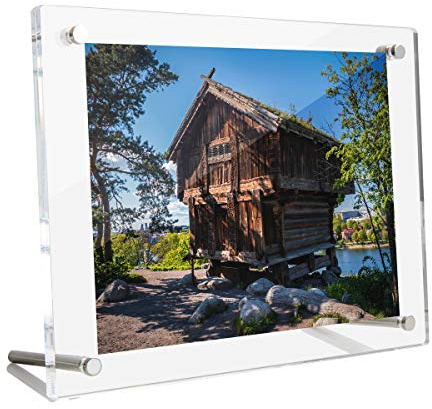 HIIMIEI Bilderrahmen Rahmenloses A5, Acryl Fotorahmen UV-Schtz zur A5 Fotos, Bilderrahmen ohne Rahmen für Familienfotos Hochzeitsfotos und Babyfotos - Transparent