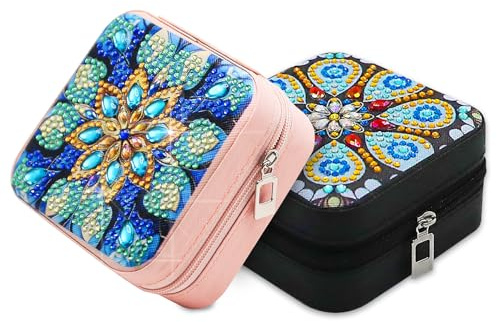 CharySim Diamond Painting Schmuckkästchen DIY Bastelset für Erwachsene Klein Schmuckbox mit Strasssteinen Basteln Glitzersteine Mandala Bilder Kreativset Bastelset Geschenke für Frauen