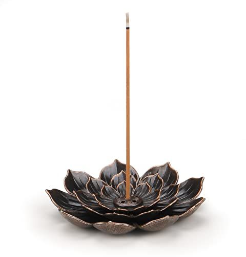 SLKIJDHFB Lotus Stick Räuchergefäß Weihrauchhalter Brenner Lotus Weihrauchbrenner 6 Loch Weihrauchbrenner Räuchergefäss Duft Zubehör mit abnehmbarem Aschefänger