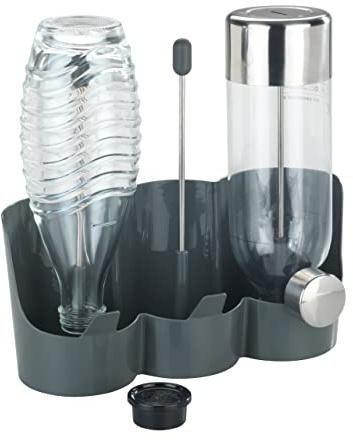 WENKO Flaschenhalter Mod. Filia, platzsparende Flaschenhalterung zum Trocknen von Wasser- und Trinkflaschen, mit Anti-Rutsch-Beschichtung, ideal für 3 Flaschen, 29 x 27 x 12,5 cm, aus ABS Kunststoff