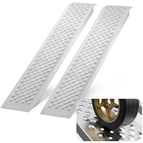 VEVOR 2 STK. 120 x 21,5 cm Aluminium Laderampe, 399,2 kg Tragkraft, leicht und tragbar, für Motorrad/Dirtbike/Anhänger/ATV/UTV/Traktor/Rasenmäher