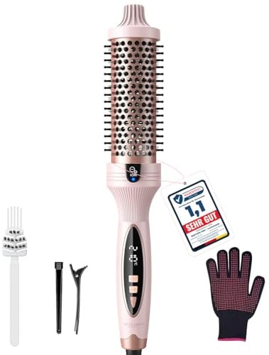 Thermobürste BESTOPE PRO,Thermal Brush 38mm Ionische Lockenbürste Voluminöses Haar,Keramik-Turmalin-Ionen-Lockenstabbürste Thermobürste,PTC 30s-Schnellwärmung