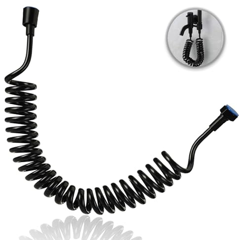 5 Meter Teleskopischer Duschschlauch, Brauseschlauch Feder Spiralschlauch Wasser Schlauch Dusche Flexible Duschschläuche Badezimmer für Handbrause Bidet Waschbecken