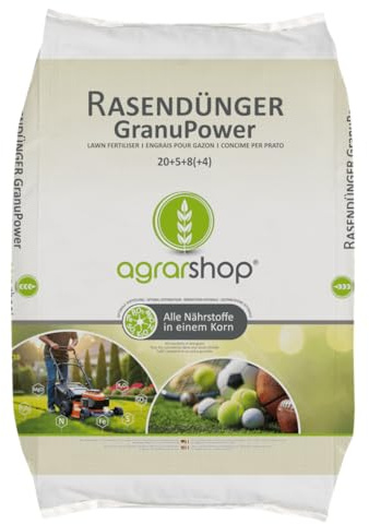 Agrarshop Rasendünger Granupower 20+5+8(+4) mit LZW 25 kg Lanzeitdünger Startdünger