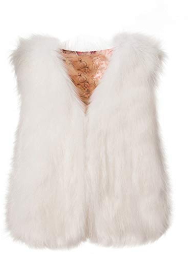 BOTCAM Damen Winter Warm Faux Pelz Weste Mantel Kurz Jacke Fellweste Frauen Pelzweste Weste Fell kunstfell Weste Weich Bequem Ärmellos Winterjacke Parka Fell Mäntel Tops V-Ausschnitt Plüschweste