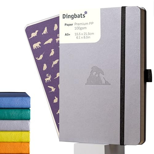 Dingbats* - Tierwelt Notizbuch A5 Gepunktet - Weicher Einband aus veganem Leder für Arbeit, Reisen, Universität - mit elastischem Verschlussband