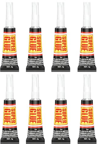 8 er Pack x 3g Sekundenkleber Extra Stark,Sekundenkleber Kunststoffkleber | Flexibler Superkleber Alleskleber für Schnelle Sofortreparaturen für Kunststoff Metall Gummi Leder Glas Keramik