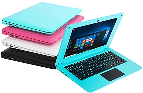 Bigmachine Computer Laptop Mini 10,1 Zoll 32 GB Windows 10 ultradünnes und leichtes Netbook Quad Core PC HDMI USB Webcam Netflix YouTube QWERTZ Layout (Blau)