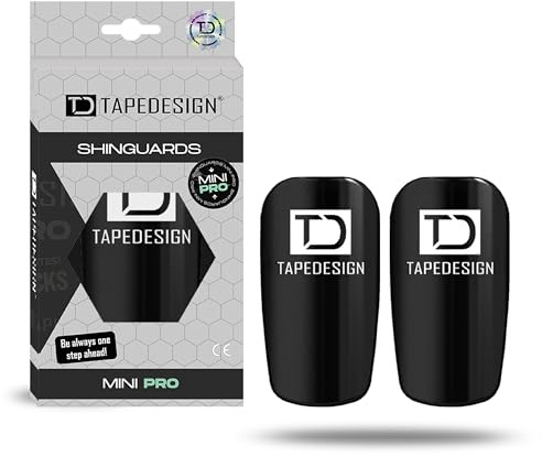 TAPEDESIGN – Schienbeinschoner Fußball Herren Schwarz – Ultraleicht, flexibel & rutschfest – Individuell anpassbare Shin Pads – Mini Schienbeinschützer, Kinder & Erwachsene