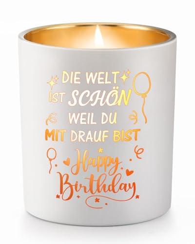 Geburtstagsgeschenk für Frauen, 7Oz Lavendel Flammen Geburtstagskerzen
