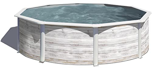 Gre KIT460N Finnland Stahlpool, rund, freistehend, für den Garten, 460 x 120 cm, Grau