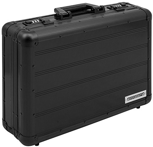 anndora Aktenkoffer Aluminium Attaché Koffer Schwarz mit Zahlenschloss Abschließbar DIN A4