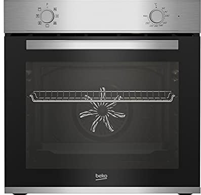 Beko Einbaubackofen BBIE12000X/Halogenbeleuchtung/SteamShine/6 Kochfunktionen/H x B x T: 59,5 x 59,4 x 56,7 cm/66l, edelstahl