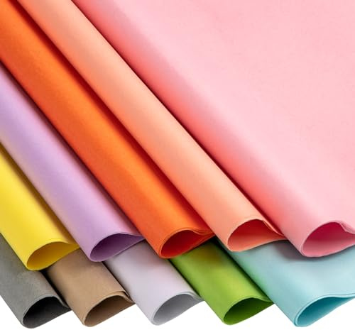 120 Blätter, 10 Farben: Hochwertiges Seidenpapier bunt (50x70 cm) – Ideales Verpackungsmaterial und Dekoration für Feste mit transparentpapier bunt!