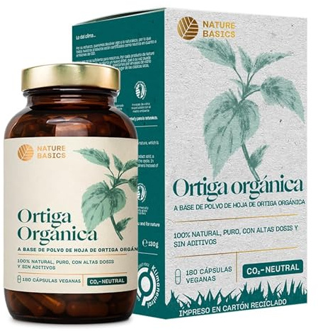 Nature Basics Bio Brennnessel Kapseln hochdosiert – 900 mg reines Bio Brennnesselblattpulver pro Tagesdosis – 180 vegane Kapseln für 3 Monate – ohne Zusatzstoffe, laborgeprüft, im Braunglas