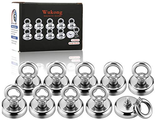 Wukong Stark Neodym Ösenmagnet, Durchmesser 32mm, Zugkraft 38kg Super Starker Neodymium Magnet Haken (10pcs)