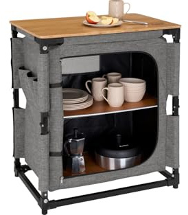 camp LIFE Capri Küchenbox | Campingschrank Campingküche Reiseküche faltbar mit Aluminiumgestell | Outdoor Küchenschrank Camping Küche Miniküche für Vorzelt inkl. Tragetasche