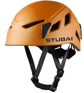 STUBAI Kletter-Helm Spirit | Orange | Bergsteigerhelm für Damen und Herren | Berg-Helm für Sportklettern, Klettersteige, Bergsteigen, Skitouren, Eisklettern