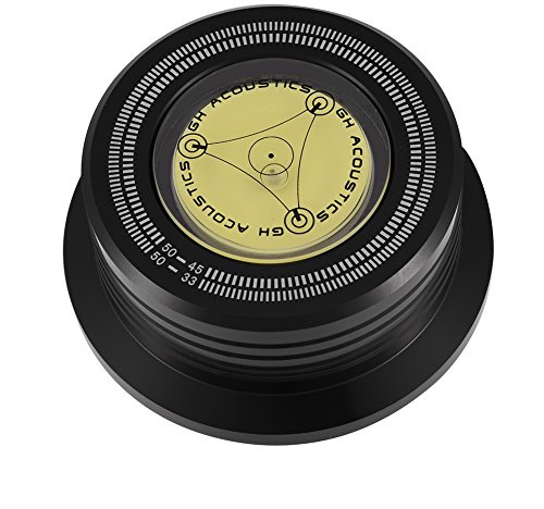 VBESTLIFE Plattenspieler Stabilisator,50Hz Plattenspieler Disc Record Gewicht Stabilisator Clamp mit Wasserwaage für LP Record Player(Schwarz)
