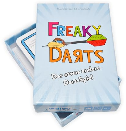 Freaky Darts – Das ultimative Dart-Kartenspiel für lustige Spieleabende | Aktionskarten für Dartspieler | Partyspiel für 2 bis 6 Spieler | Geschenkidee für Dartfans