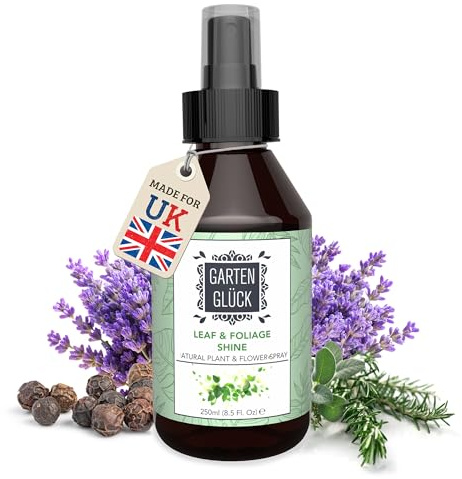 Garten Glück® Blattglanzspray für Zimmerpflanzen - 250 ml - Natürlicher Blattglanz & Blattpflege, Grünpflanzendünger - Blattglanzspray für Grünpflanzen im Innen- und Außenbereich