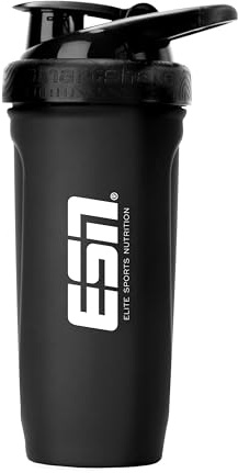 ESN Shaker Reforce Stainless Steel, schwarz, 700 ml | Auslaufsicher, Maßeinheiten innen graviert, frei von BPA & DEHP