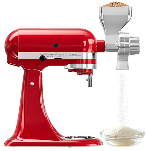 Getreidemühlenaufsatz aus Metall für die Küchenmaschine von KitchenAid, verstellbarer Getreidemühlenaufsatz mit 12 Gängen für Kitchen Aid.