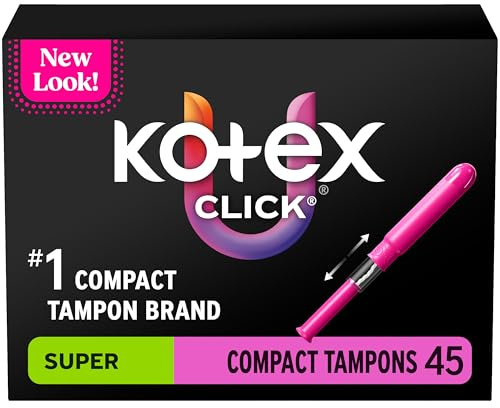 U by Kotex Click Kompakttampons, Super Saugfähigkeit, geruchlos, 45 Stück