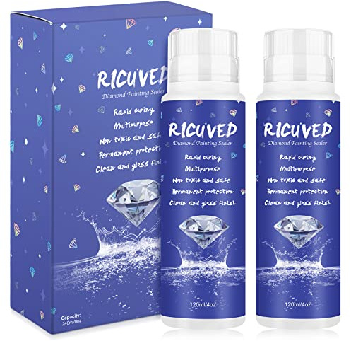 RICUVED 240 ml Diamant-Malerei-Versiegelung, 5D-Kleber, Kristallkunst-Zubehör, Versiegelung, permanenter Halt und Glanzeffekt, Konservierer für Puzzles, Bastelarbeiten, 120 ml/Packung (ZSHJS005)