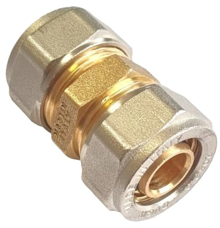 H2O-Flex® 16er Schraubfitting - Kupplung 16 x 2,0mm Klemmringverschraubung für Aluverbundrohr und Mehrschichtverbundrohr DVGW