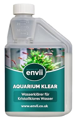 Envii Aquarium Klear - Natürlicher Wasserklärer für Süßwasseraquarien – Entfernt Grünes Wasser, Verbessert die Wasserklärung, Sicher für Fische und Pflanzen – 500ml Flasche Behandelt 4000 Liter
