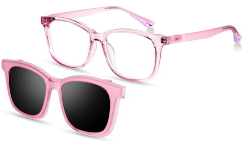 Beipegin Blaulichtbrille für Kinder, mit Sonnenclip, Kinderbrille, Lesebrille, Computerbrille für den Außenbereich, Einheitsgröße